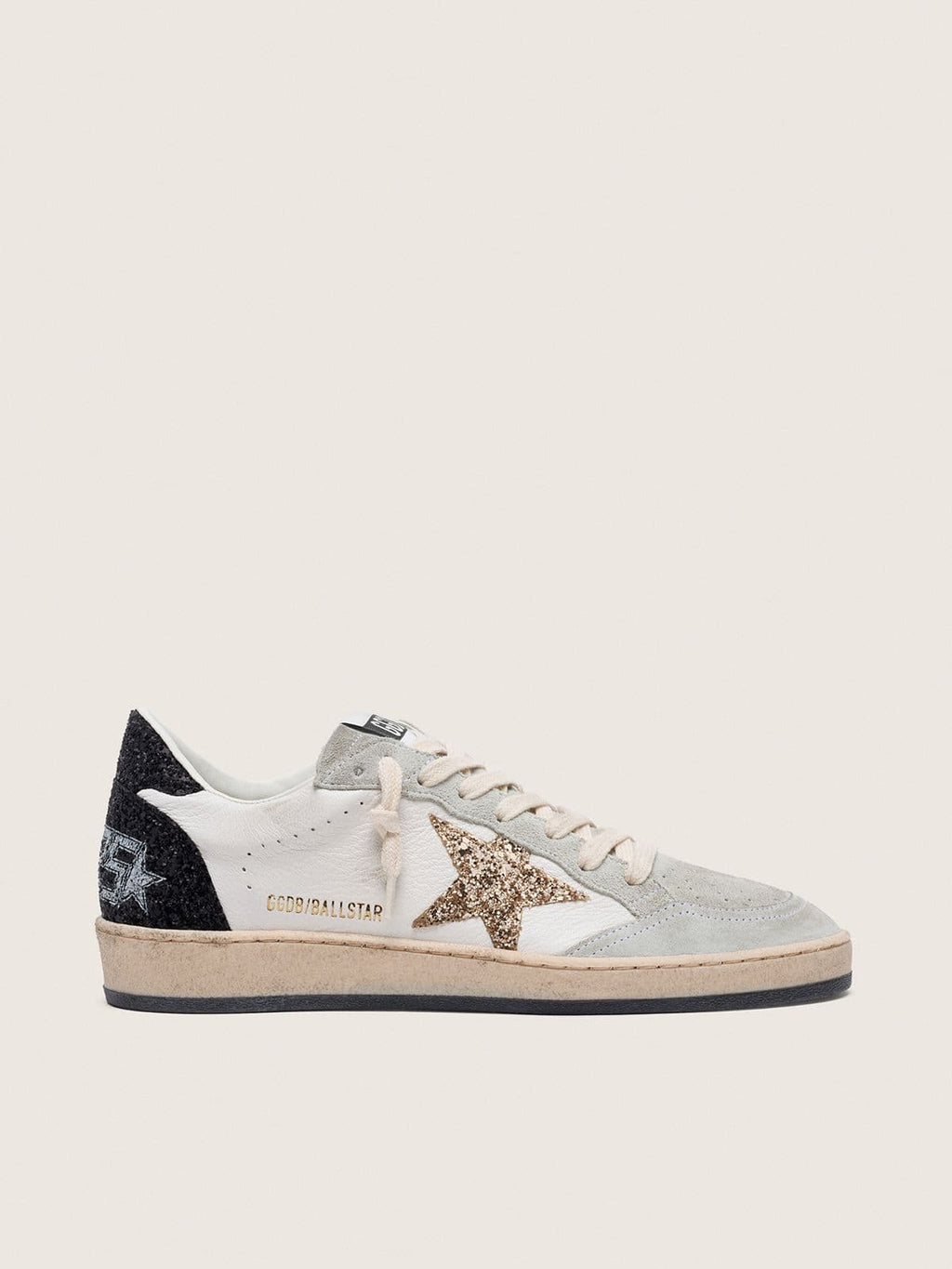 Ball Star da donna in nappa e camoscio con stella glitter e talloncino nero