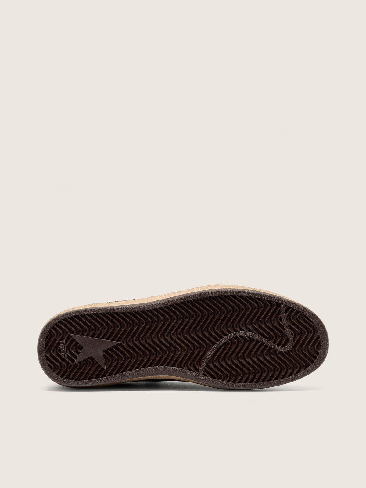 Scarpe donna Ball Star in camoscio marrone con stella e talloncino in pelle marrone