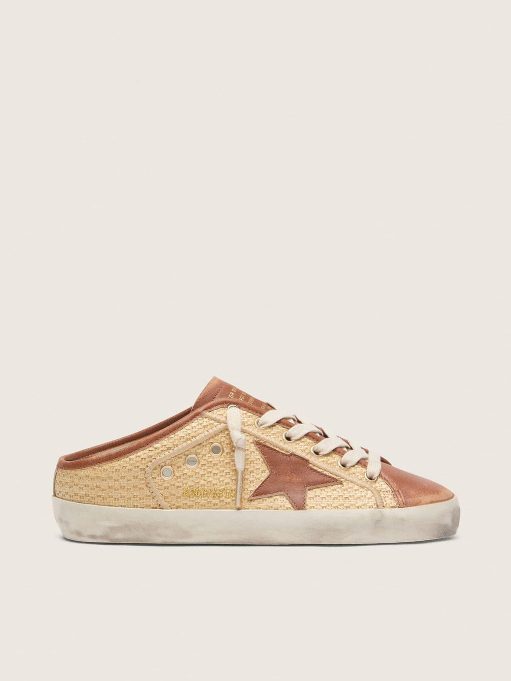 Sabot da donna Super-Star in rafia con stella color mattone