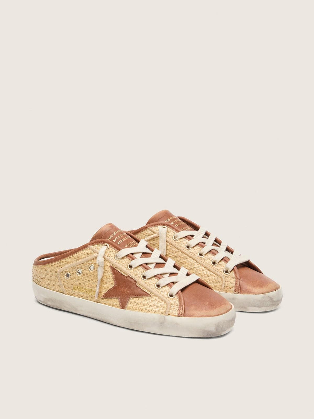 Sabot da donna Super-Star in rafia con stella color mattone