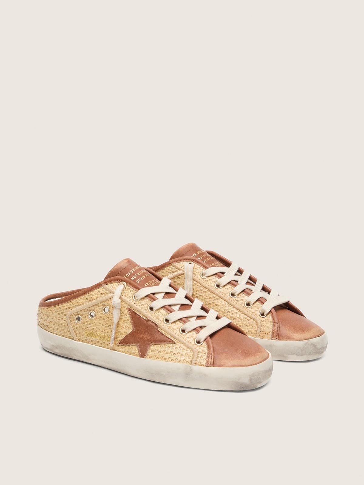 Sabot da donna Super-Star in rafia con stella color mattone