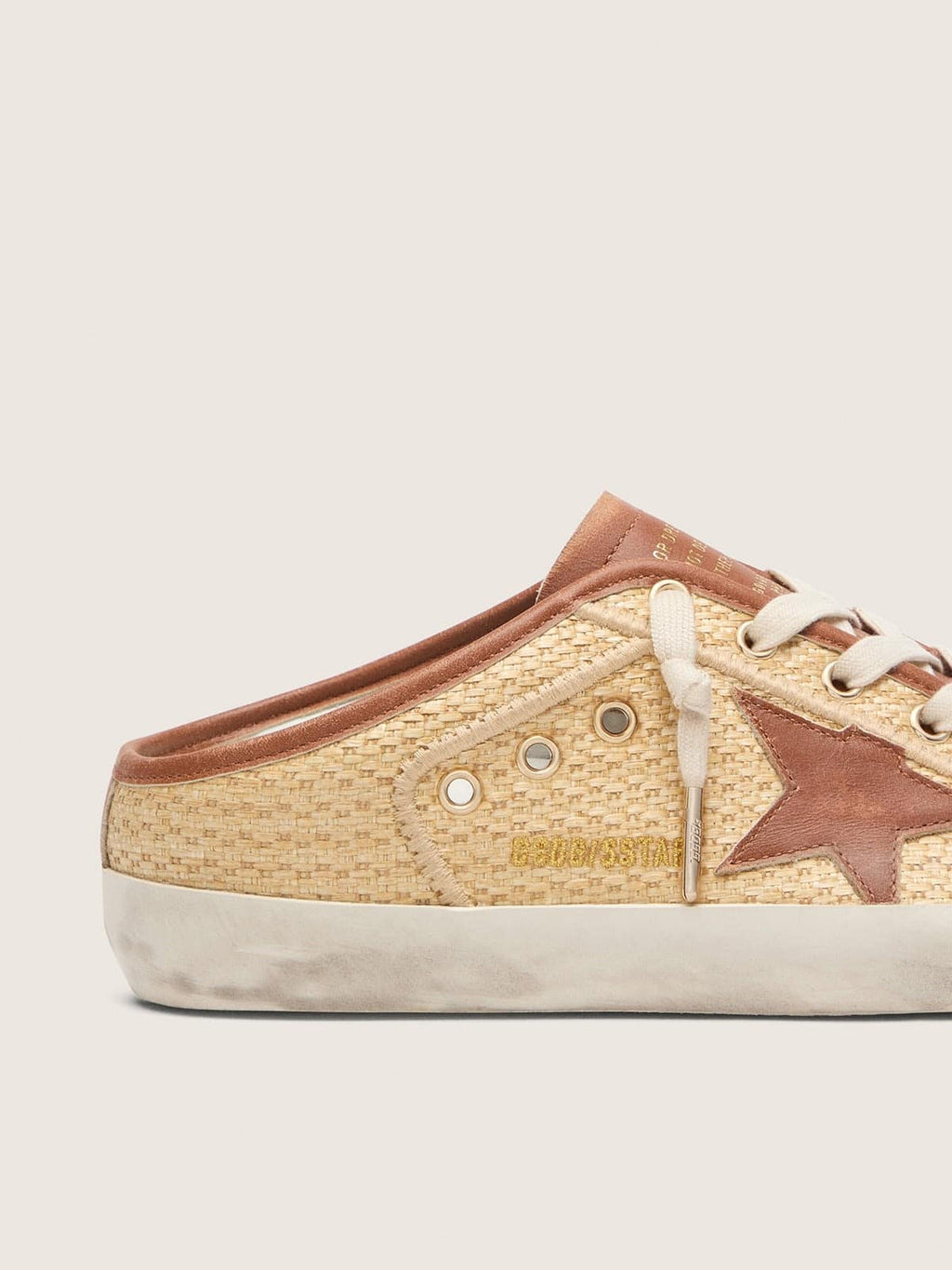 Sabot da donna Super-Star in rafia con stella color mattone