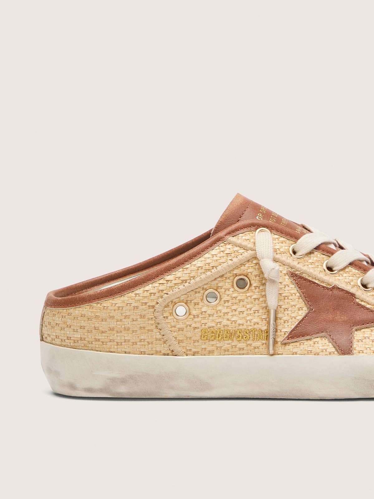 Sabot da donna Super-Star in rafia con stella color mattone