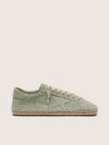 Super-Star da donna in suede verde salvia con stella in suede in tono e foxing tape effetto juta