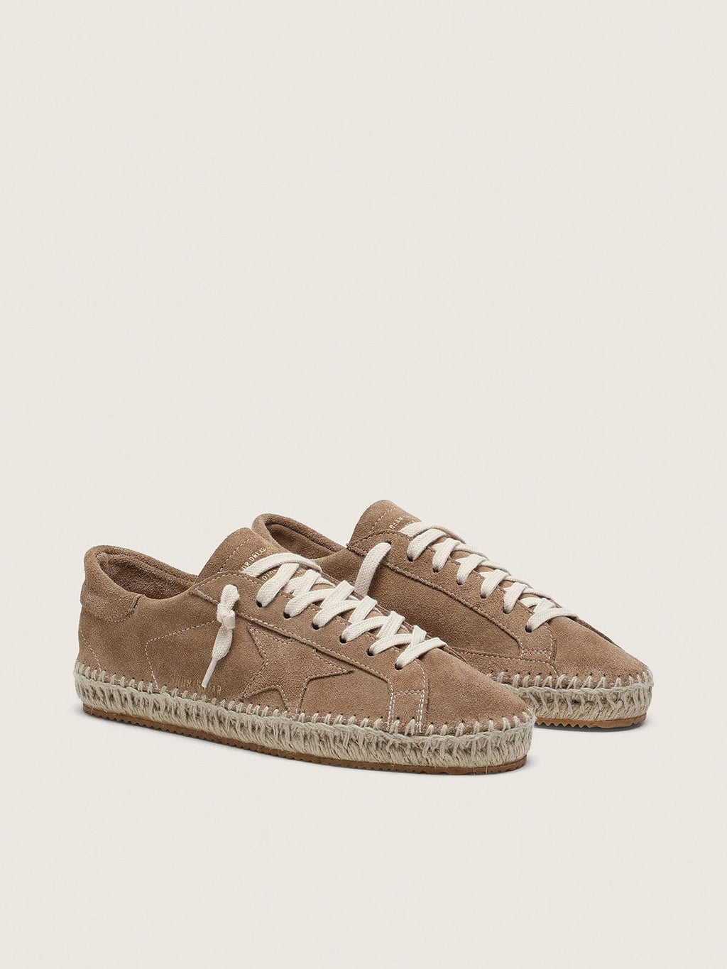Super-Star Donna in suede verde salvia con stella in suede in tono e foxing tape effetto juta